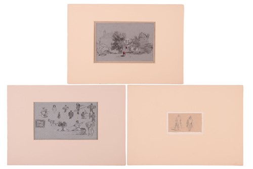 Lot 39 - John Joseph Cotman (1814 - 1878), three pencil...