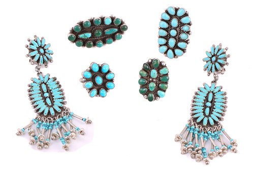 Lot 165 - A collection of Native American Zuni jewellery,...