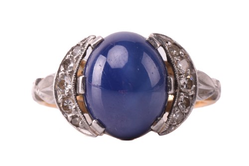 Lot 206 - A synthetic star sapphire and diamond dress...