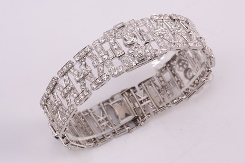 Lot 200 - An Art Deco diamond bracelet by S.J.Rood, set...