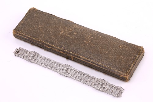 Lot 200 - An Art Deco diamond bracelet by S.J.Rood, set...