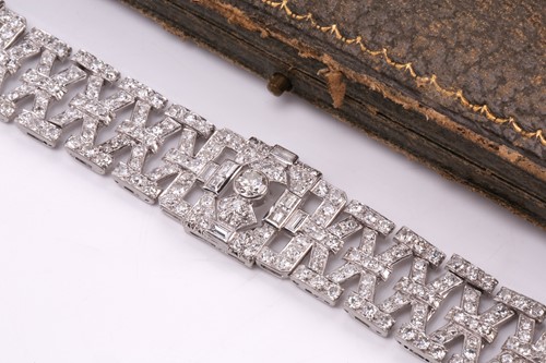 Lot 200 - An Art Deco diamond bracelet by S.J.Rood, set...