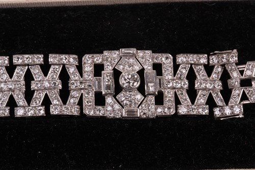 Lot 200 - An Art Deco diamond bracelet by S.J.Rood, set...