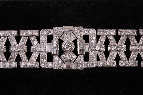 Lot 200 - An Art Deco diamond bracelet by S.J.Rood, set...