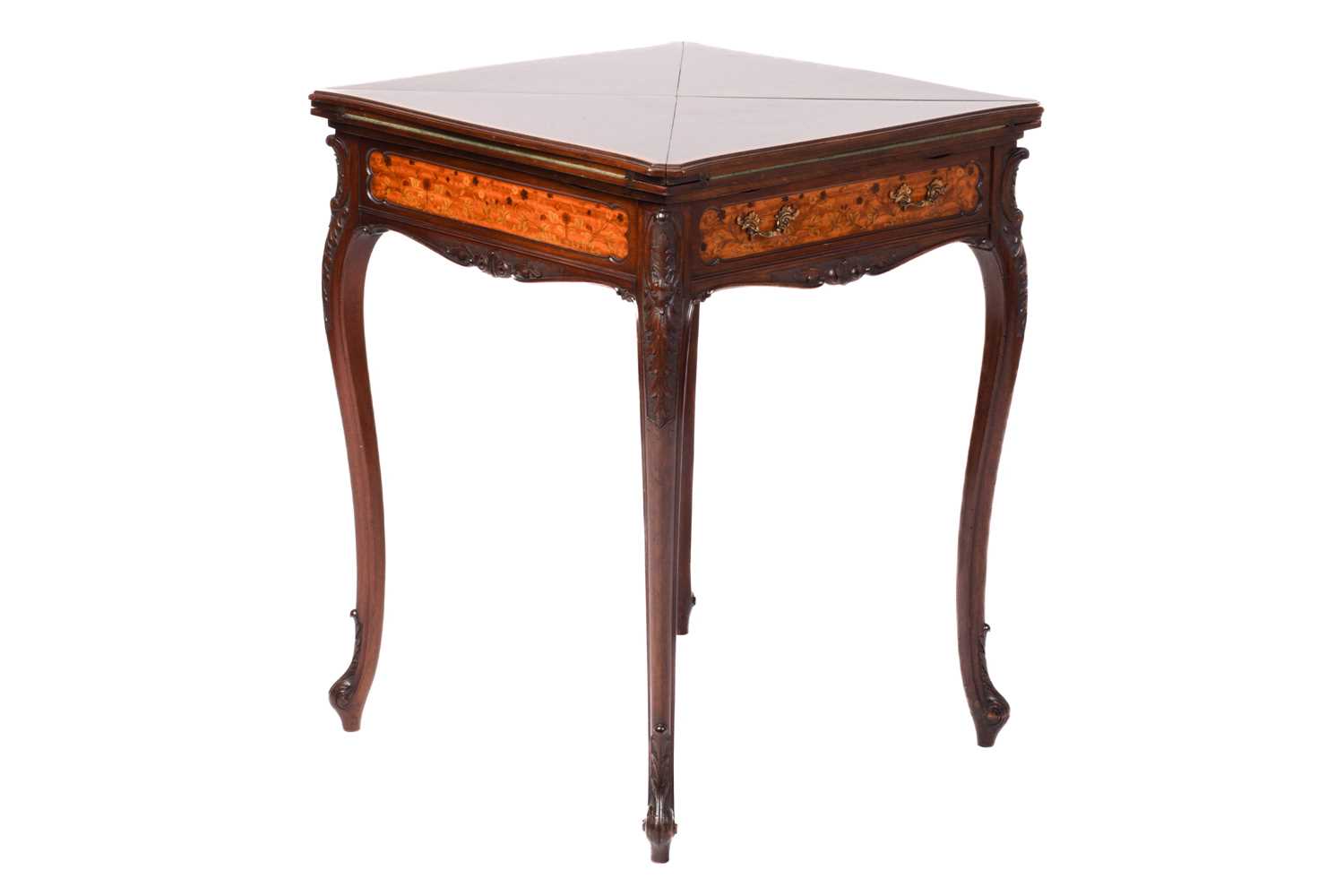 Lot 135 - A late Victorian mahogany envelope card table,...