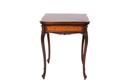 Lot 135 - A late Victorian mahogany envelope card table,...