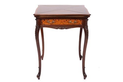 Lot 135 - A late Victorian mahogany envelope card table,...