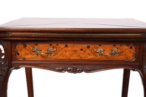 Lot 135 - A late Victorian mahogany envelope card table,...