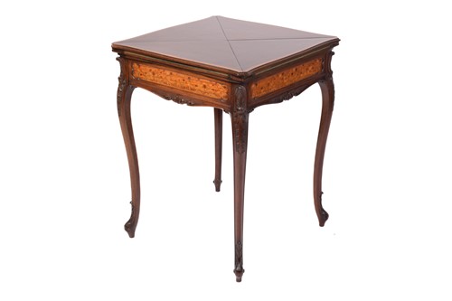Lot 135 - A late Victorian mahogany envelope card table,...