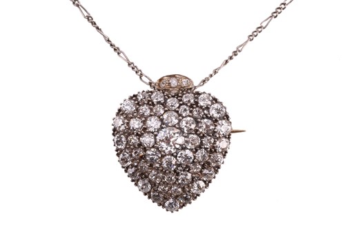 Lot 61 - A Victorian diamond heart pendant, circa 1900,...