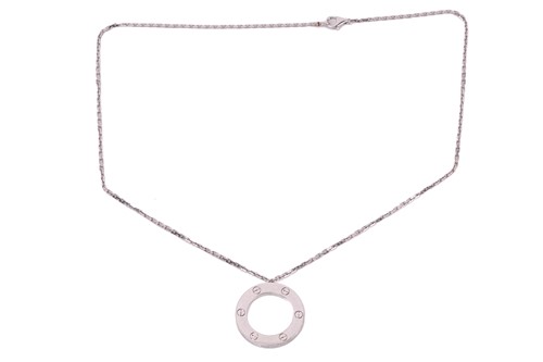 Lot 149 - Cartier - a LOVE necklace in white metal,...