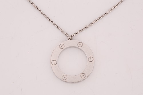 Lot 149 - Cartier - a LOVE necklace in white metal,...