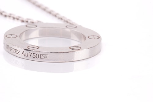 Lot 149 - Cartier - a LOVE necklace in white metal,...