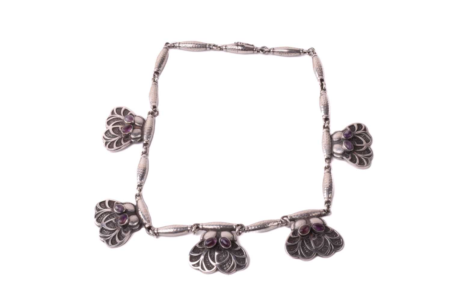 Lot 272 - Georg Jensen - a fringe necklace set with...