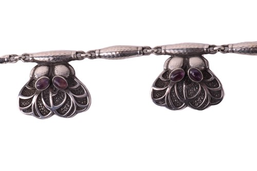 Lot 272 - Georg Jensen - a fringe necklace set with...