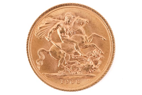 Lot 304 - An Elizabeth II full sovereign, 1968, obverse...