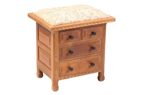Lot 36 - An English walnut stool/workbox, from the...
