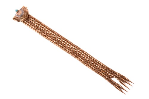 Lot 205 - An Etruscan Revival-styled slide bracelet,...