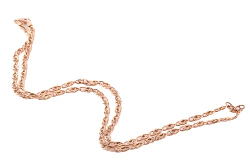 Lot 13 - A 9ct yellow gold fancy link chain, completed...
