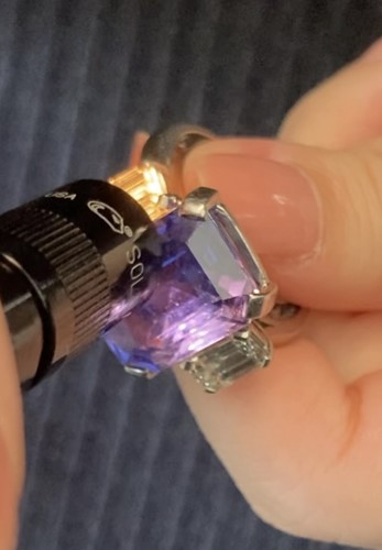 Lot 280 - A sapphire and diamond trilogy ring, featuring...