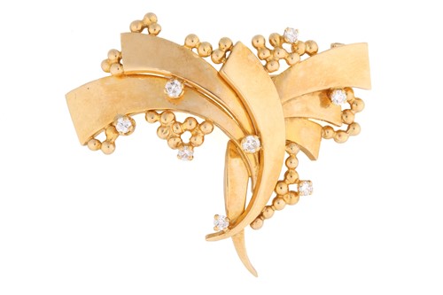 Lot 2 - Alan Gard - a Modernist diamond spray brooch...