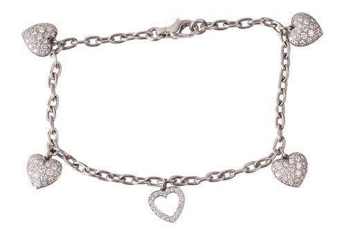 Lot 39 - Tiffany & Co. - a diamond-set heart charm...