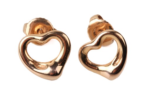 Lot 108 - Tiffany & Co. - a pair of open heart stud...