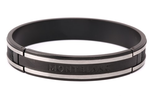 Lot 69 - Montblanc - hinged bangle with rubber inset,...