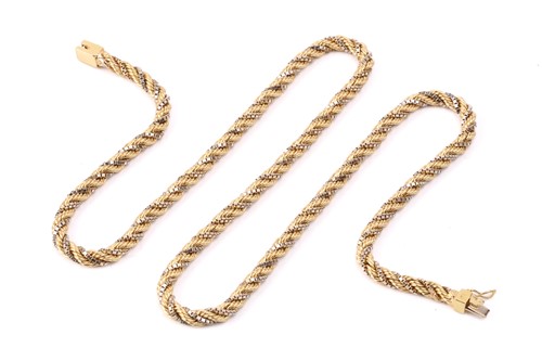 Lot 58 - A bi-coloured twisted rope necklace,...