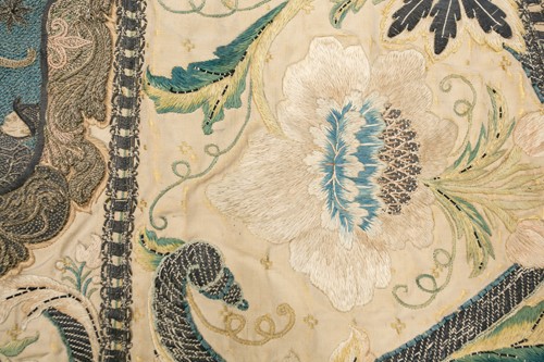 Lot 177 - An 18th-century silk and metal thread...