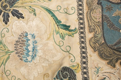 Lot 177 - An 18th-century silk and metal thread...