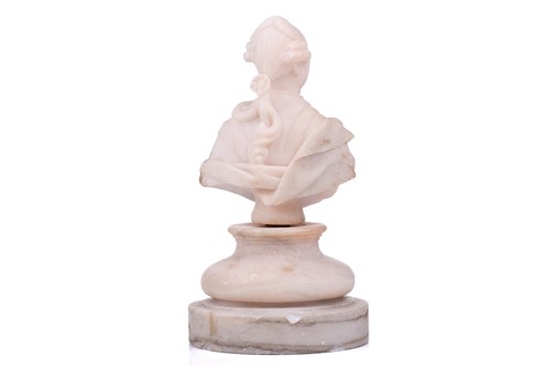 Lot 172 - An alabaster bust of George III, on an...