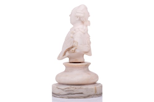 Lot 172 - An alabaster bust of George III, on an...