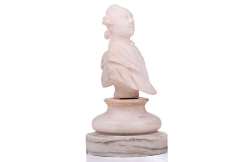 Lot 172 - An alabaster bust of George III, on an...