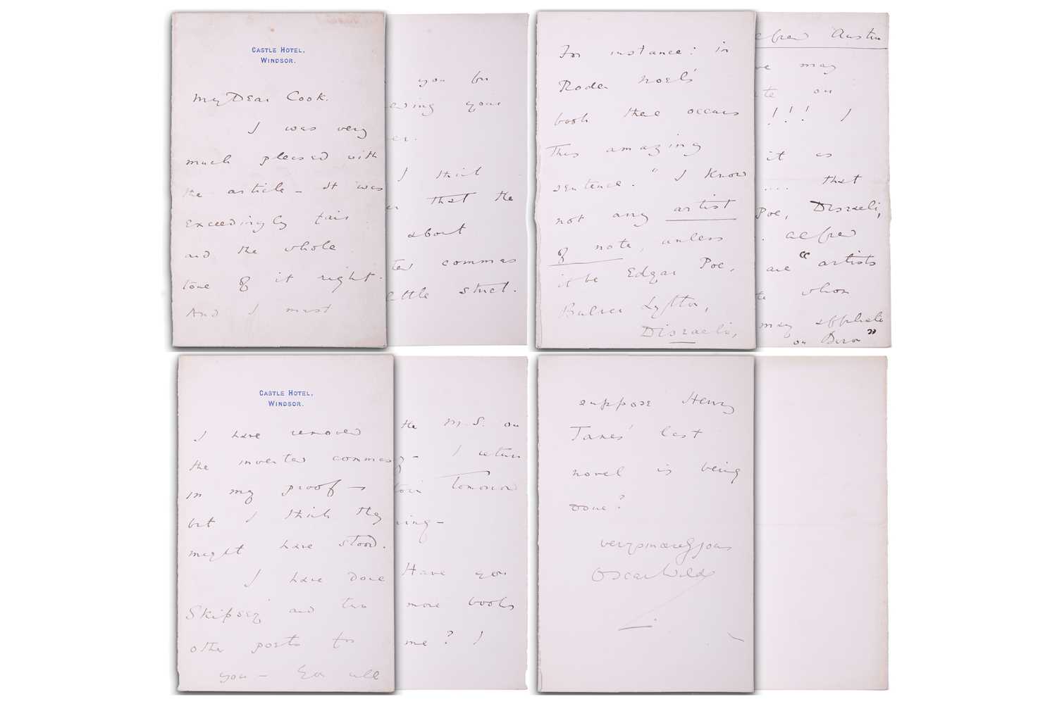 Lot 219 - Wilde, Oscar: (1854-1900) writer, an original...