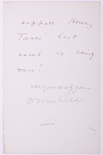 Lot 219 - Wilde, Oscar: (1854-1900) writer, an original...