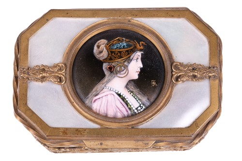 Lot 300 - A 19th-century French gilt metal and mother of...