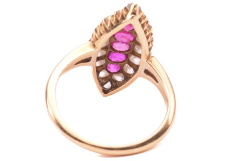 Lot 155 - A late Victorian ruby and diamond cluster ring,...