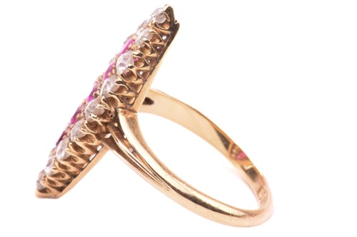 Lot 155 - A late Victorian ruby and diamond cluster ring,...