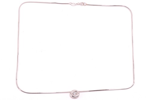 Lot 248 - A diamond pendant on chain, comprising a...