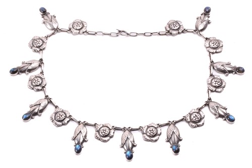 Lot 308 - Georg Jensen - an Art Nouveau floral fringe...