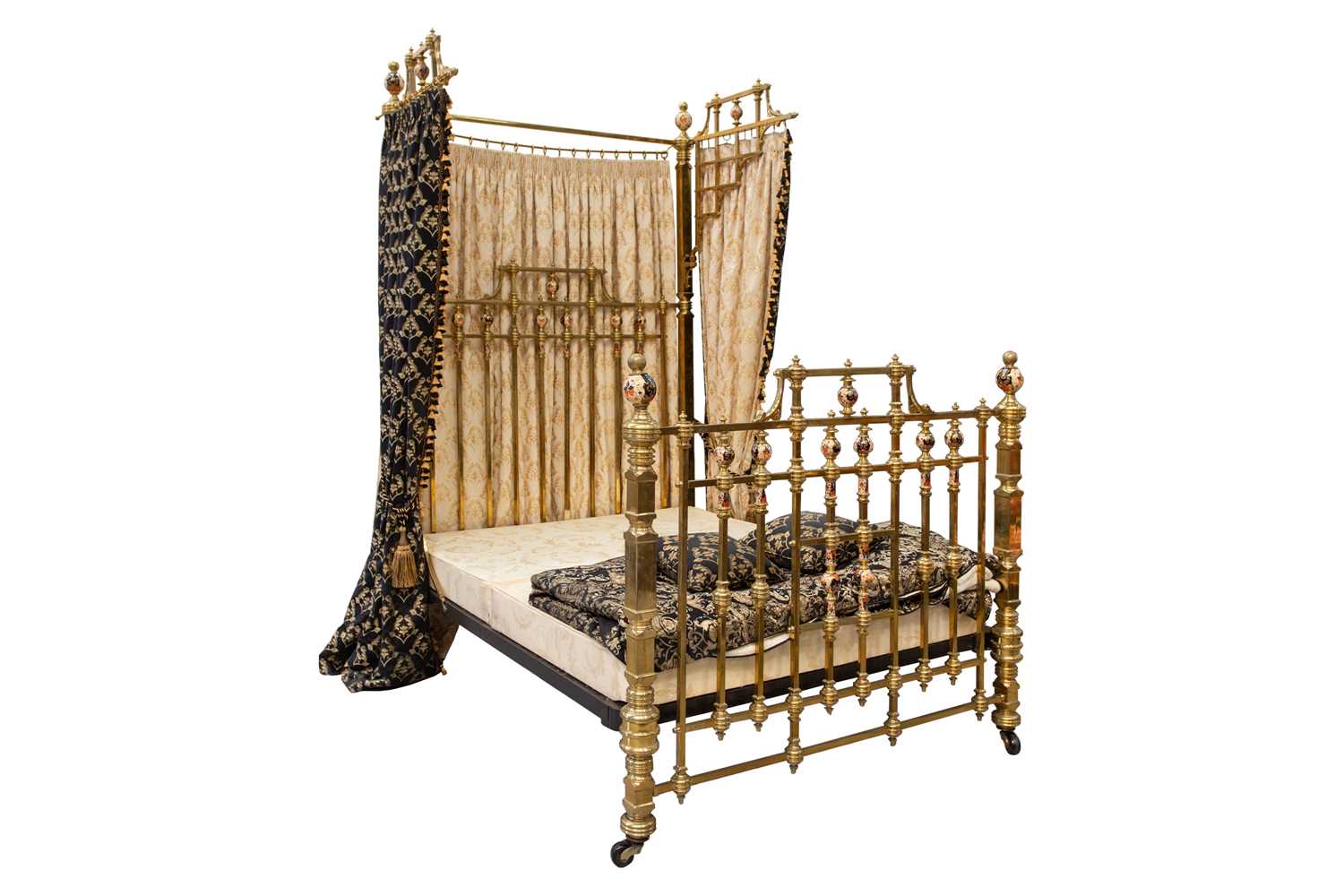 Lot 134 - A Victorian heavy square section gilt brass...
