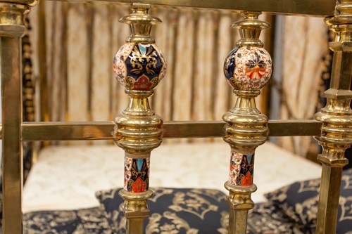 Lot 134 - A Victorian heavy square section gilt brass...