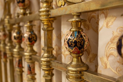 Lot 134 - A Victorian heavy square section gilt brass...