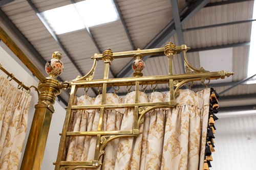 Lot 134 - A Victorian heavy square section gilt brass...
