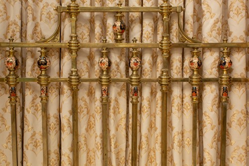 Lot 134 - A Victorian heavy square section gilt brass...