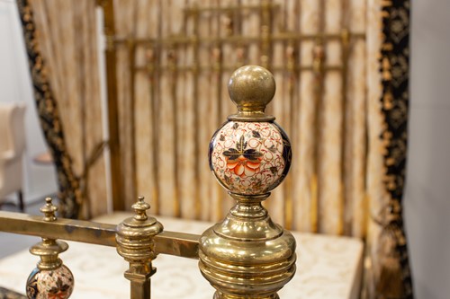 Lot 134 - A Victorian heavy square section gilt brass...