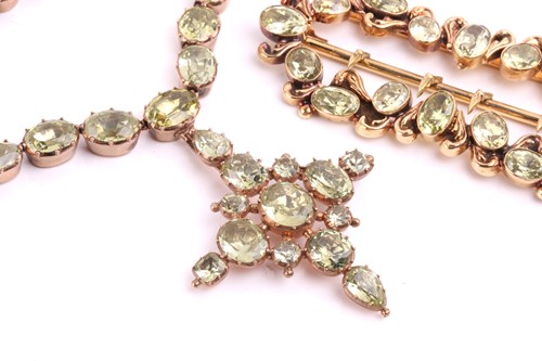 Lot 307 - An Early-19th century chrysoberyl parure...
