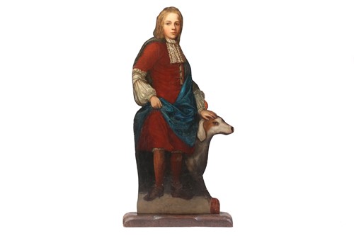 Lot 299 - A painted canvas laid on wooden dummy board,...
