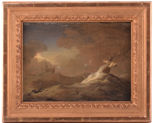 Lot 10 - 18th century Continental School, Galleons in a...